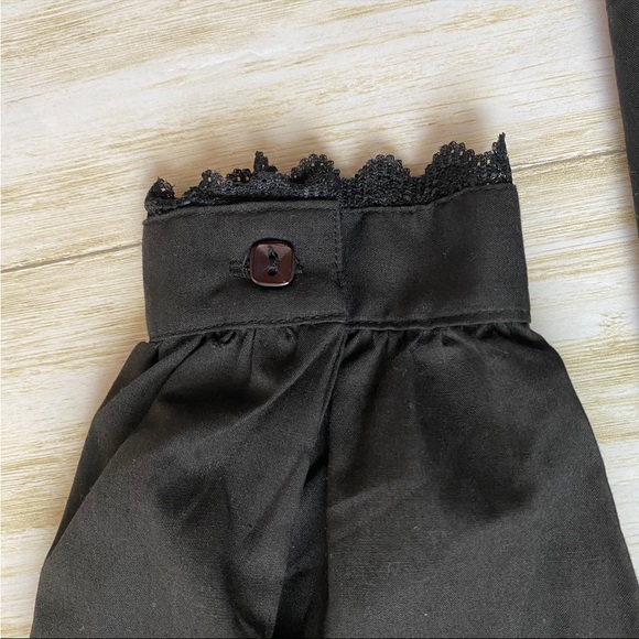 Vintage Black Collared Gothic Style College Town Blouse - Picture 5 of 8